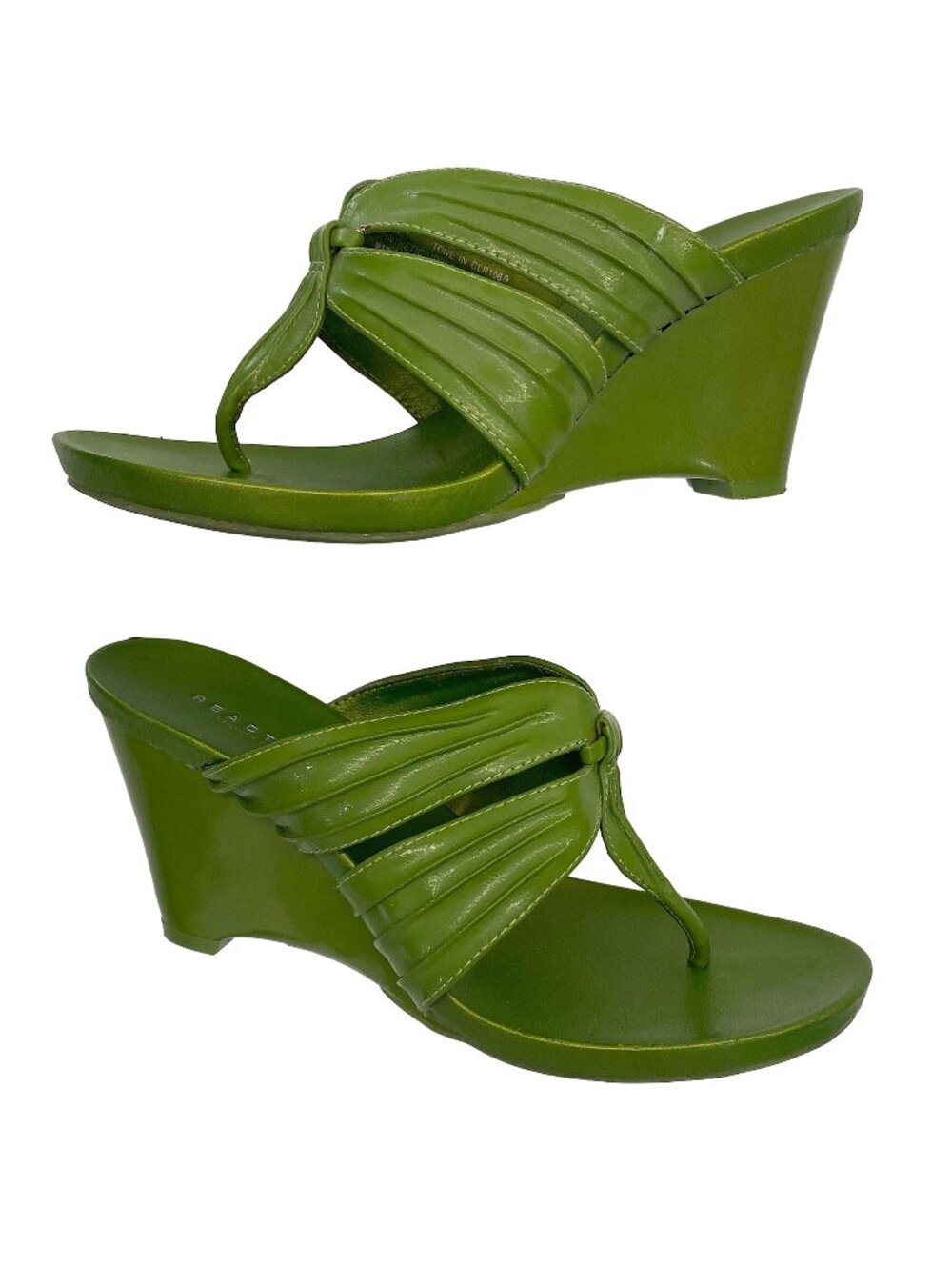 Kenneth Cole Reaction green wedge sandals